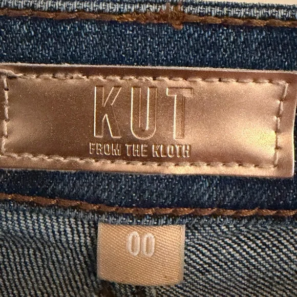 Kut from the Kloth Fay wide cuff, highly waist straight leg jean. - Picture 3 of 4